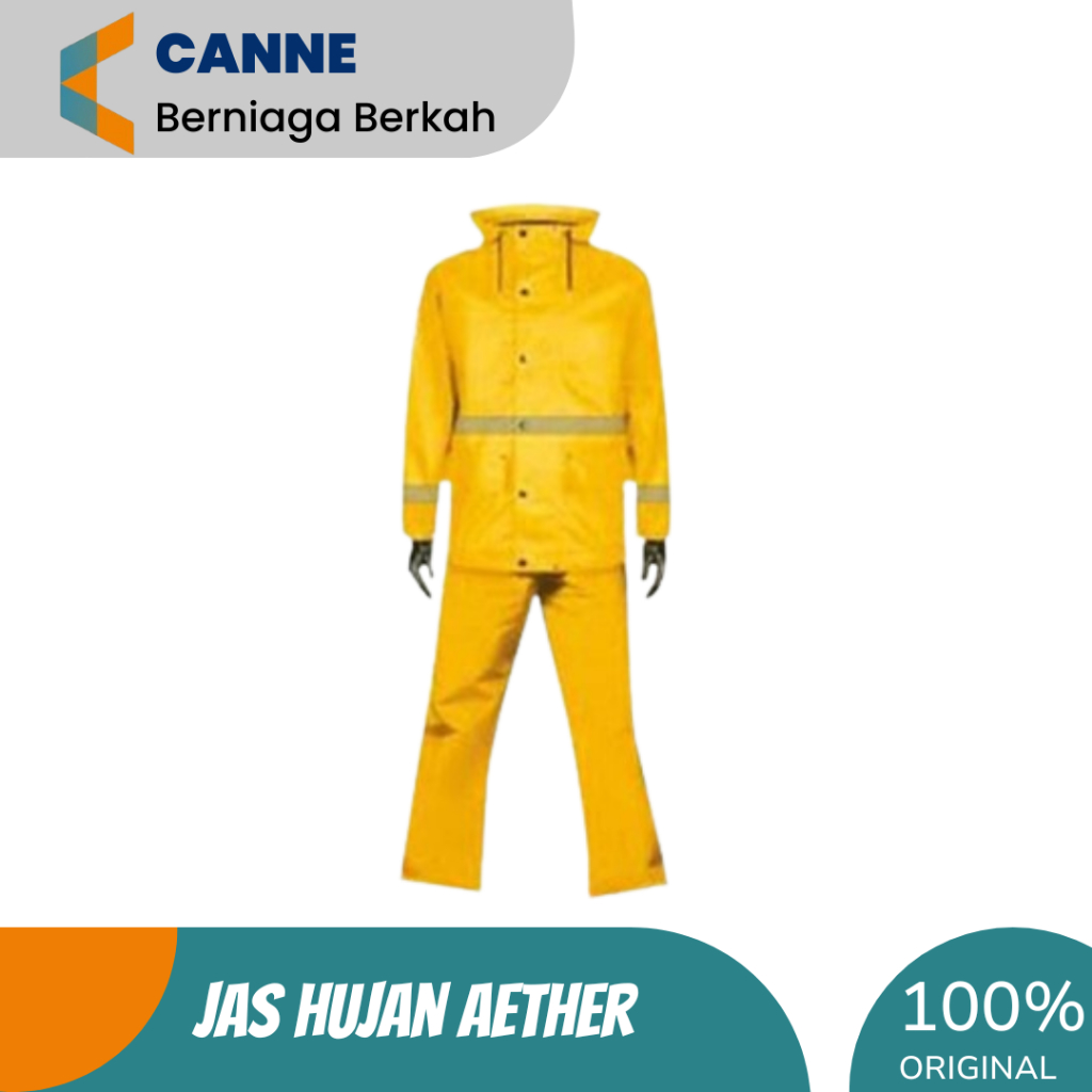 Aether-Jas Hujan Aether Baju Celana Warna Kuning