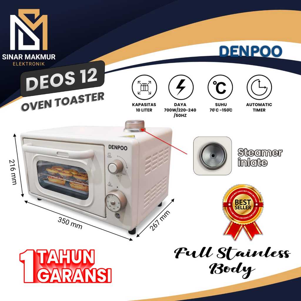 OVEN TOASTER MINI MERK DENPOO DEOS 12