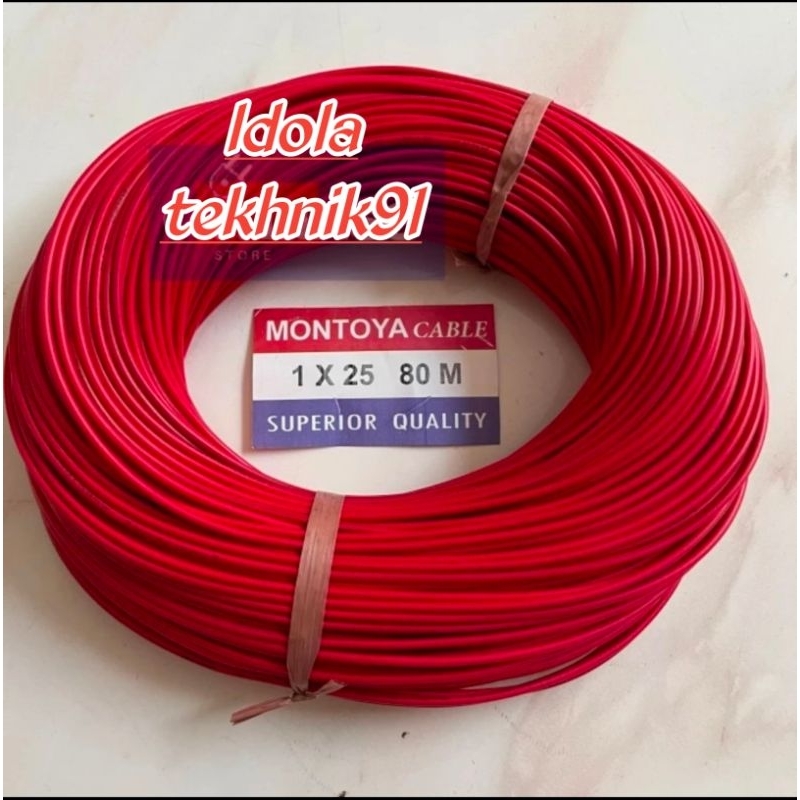 Kabel Listrik Serabut Kecil Merah 1x25 80 Meter