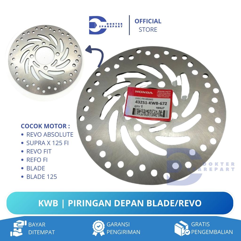 KWB PIRINGAN CAKRAM DEPAN REVO ABS / REVO FIT / REVO FI / SUPRA X 125 FI / BLADE / DISK CAKRAM