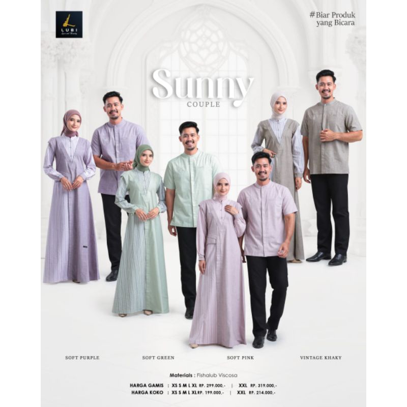 Sunny Couple By Lubi | Couple Terbaru Lubi | Gamis Lubi Terbaru | Koko Lubi Lengan Pendek | Gamis Sa