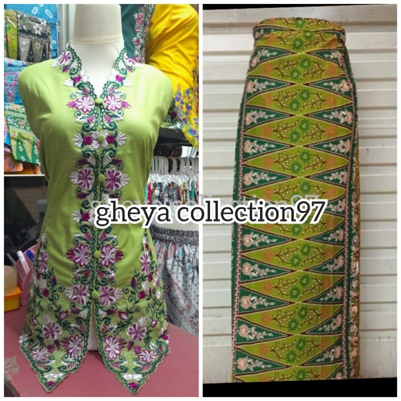 GHEYA||setelan kebaya encim bordir bunga mewah/seragam kerja formal/kebaya wanita modern lengan panj