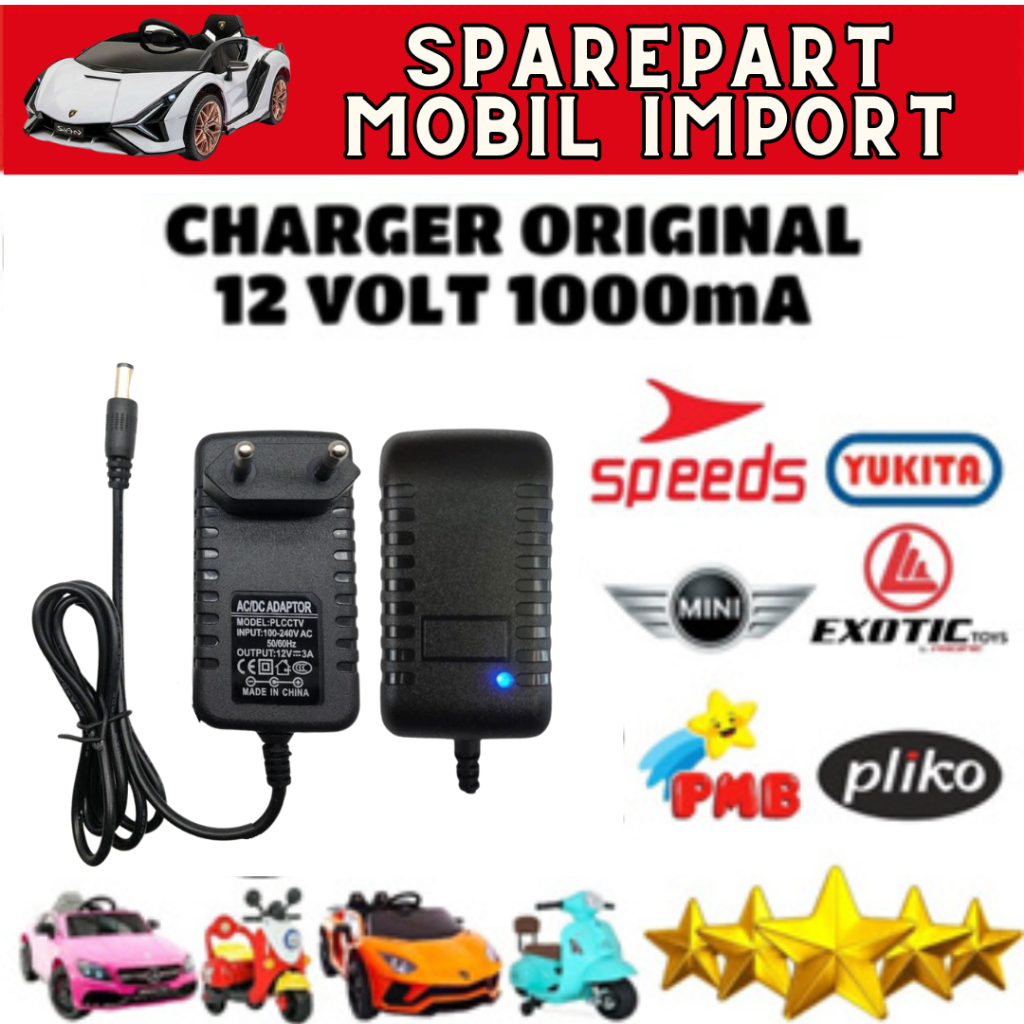 [ COD ] TERMURAH Charger Mobil Mobilan AKI Motor Motoran Anak Cas AKI Mobil Mainan Motor Vespa Maina