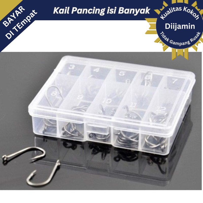 Long Handled Fishing Hook Kail Pancing No 3-12 Set