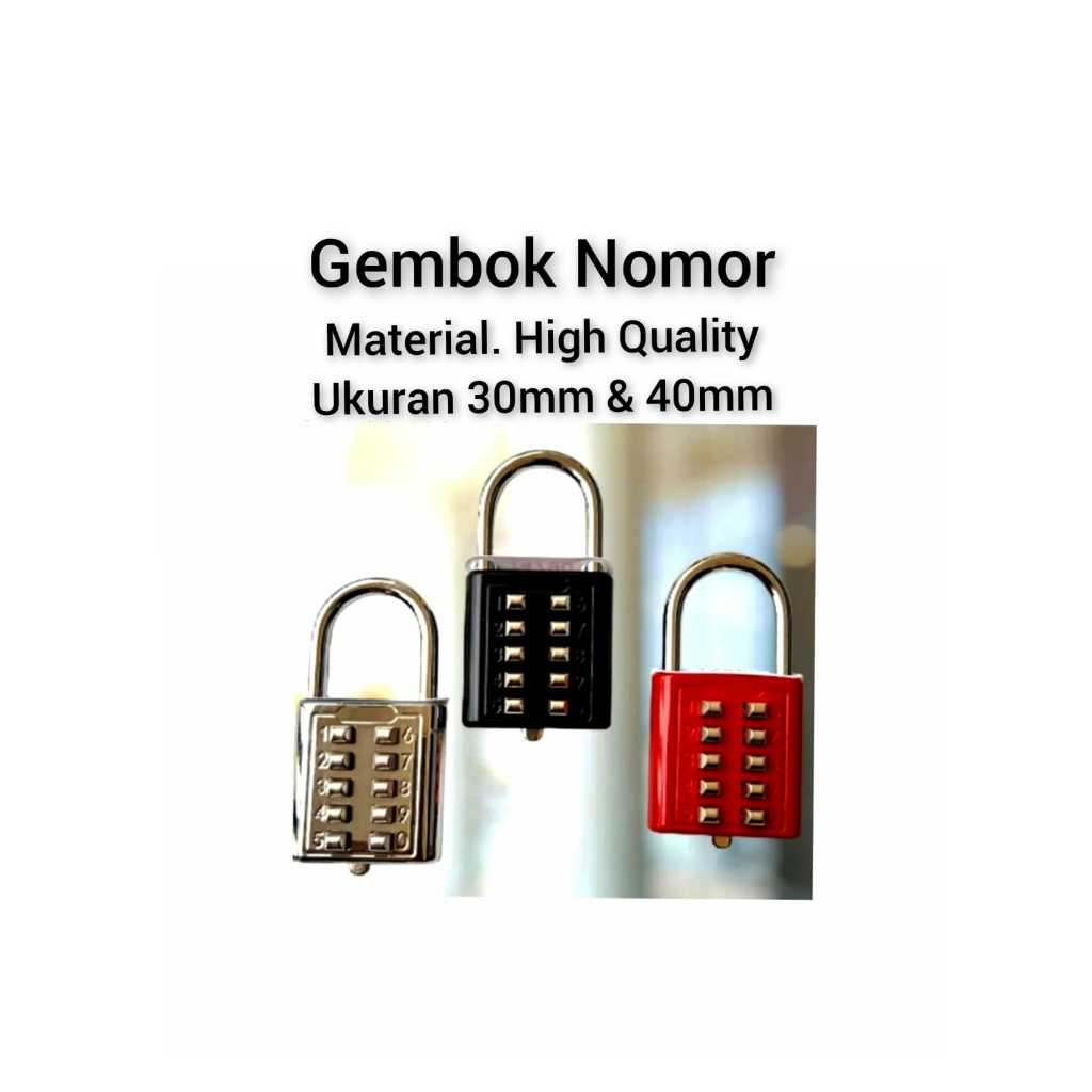 Gembok Nomor Digital 30 40 mm Soligen Kunci Pintu Password Kombinasi Pagar Rumah