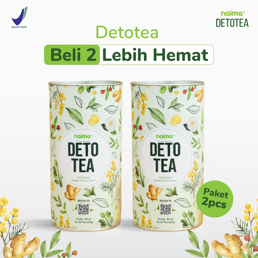 

Naima Detotea Paket 2 Lebih Hemat Teh Detox | Teh Celup Rempah Herbal | 100% Bahan Alami | Ramuan Rempah untuk Pencernaan - Menambah Nafsu Makan