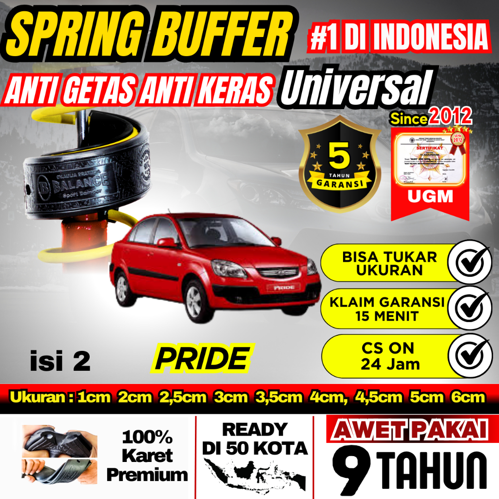BALANCE DAMPER Peredam Guncangan Shock Mobil Khusus KIA PRIDE Solusi LIMBUNG, AMBLAS, GASRUK &GRUDUK