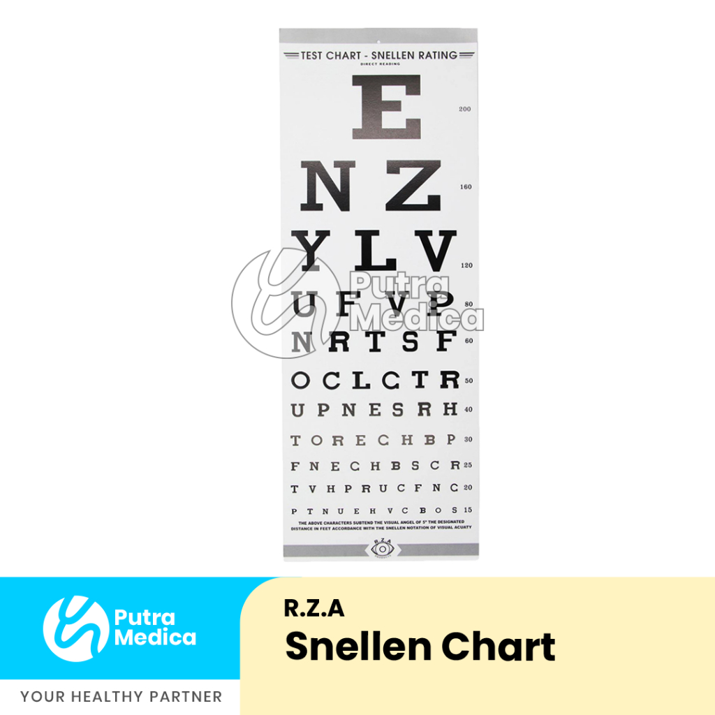 Snellen Chart / Kertas Tes Periksa Mata Rabun / Poster Snelen E / Test Cek Penglihatan