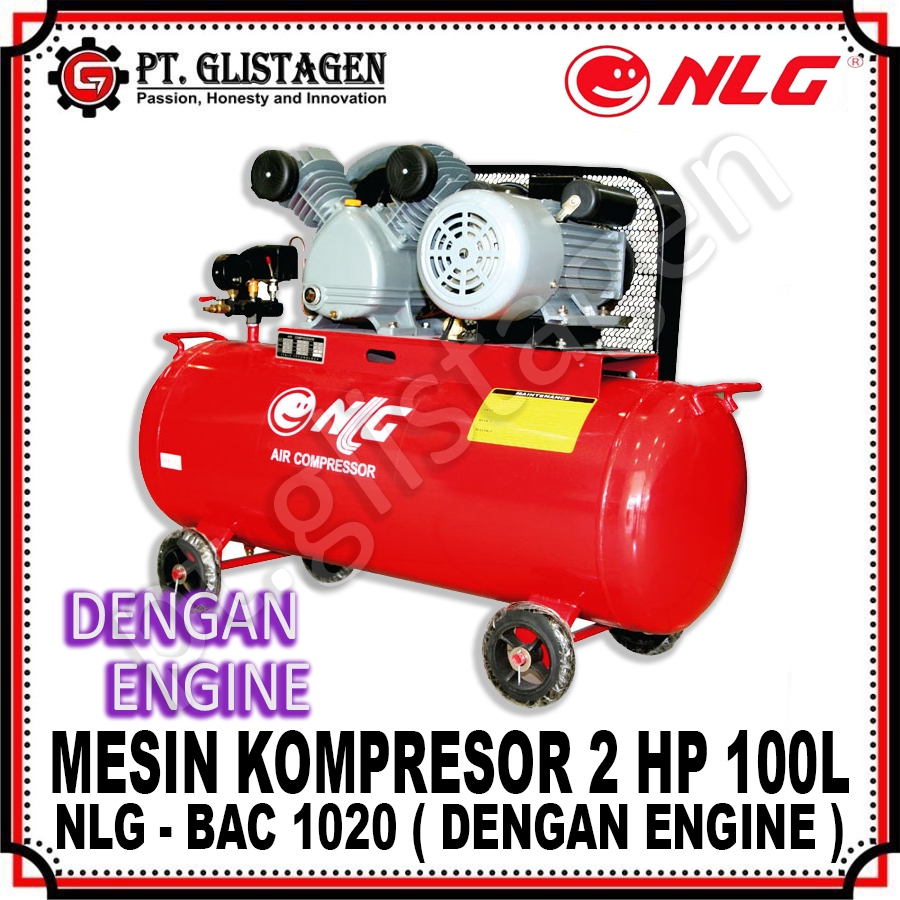 NLG BAC 1020 Mesin Kompresor Compressor Angin Belt Driven NLG BAC-1020 With Motor