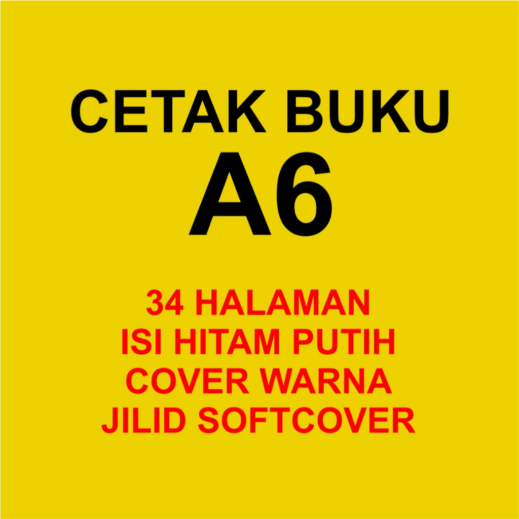 CETAK BUKU A6 STAPLES TENGAH 34 HAL