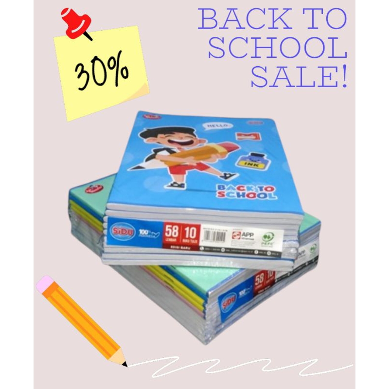 

Buku Tulis SIDU 58 Lembar 1 Pak (10 Buku)