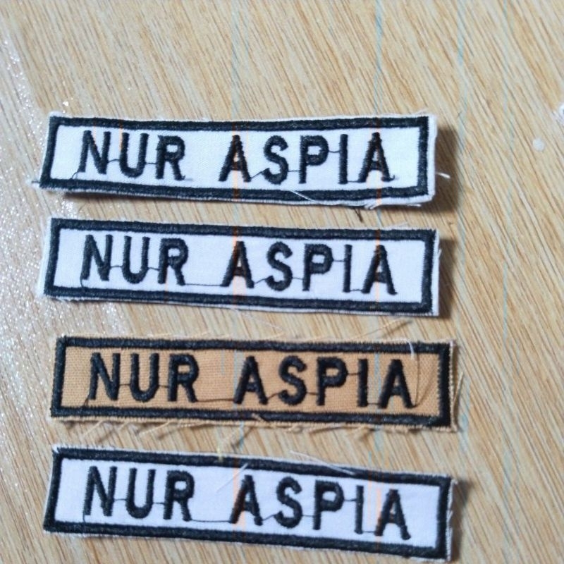 

Name tag bordir (minimal 30 set 15k)