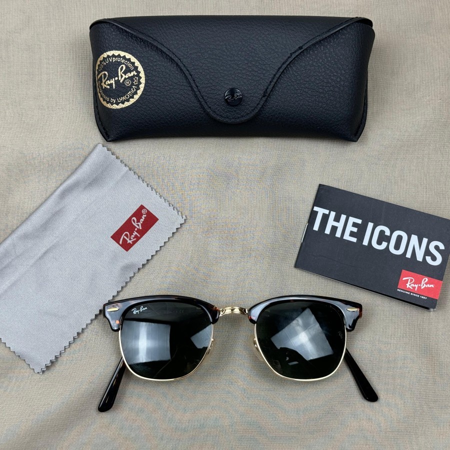 Kacamata Ray ban Clubmaster Folding 2176 Size 51 Leopard Second Original