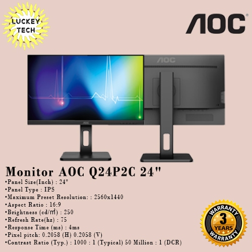 Monitor LED AOC Q24P2C 24"