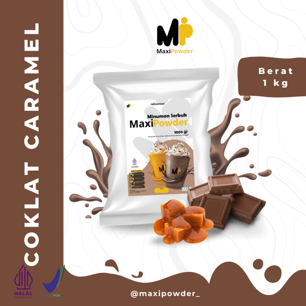 

Bubuk Minuman Rasa Coklat Caramel 1kg / Minuman Kekinian Coklat Caramel Termurah / MaxiPowder