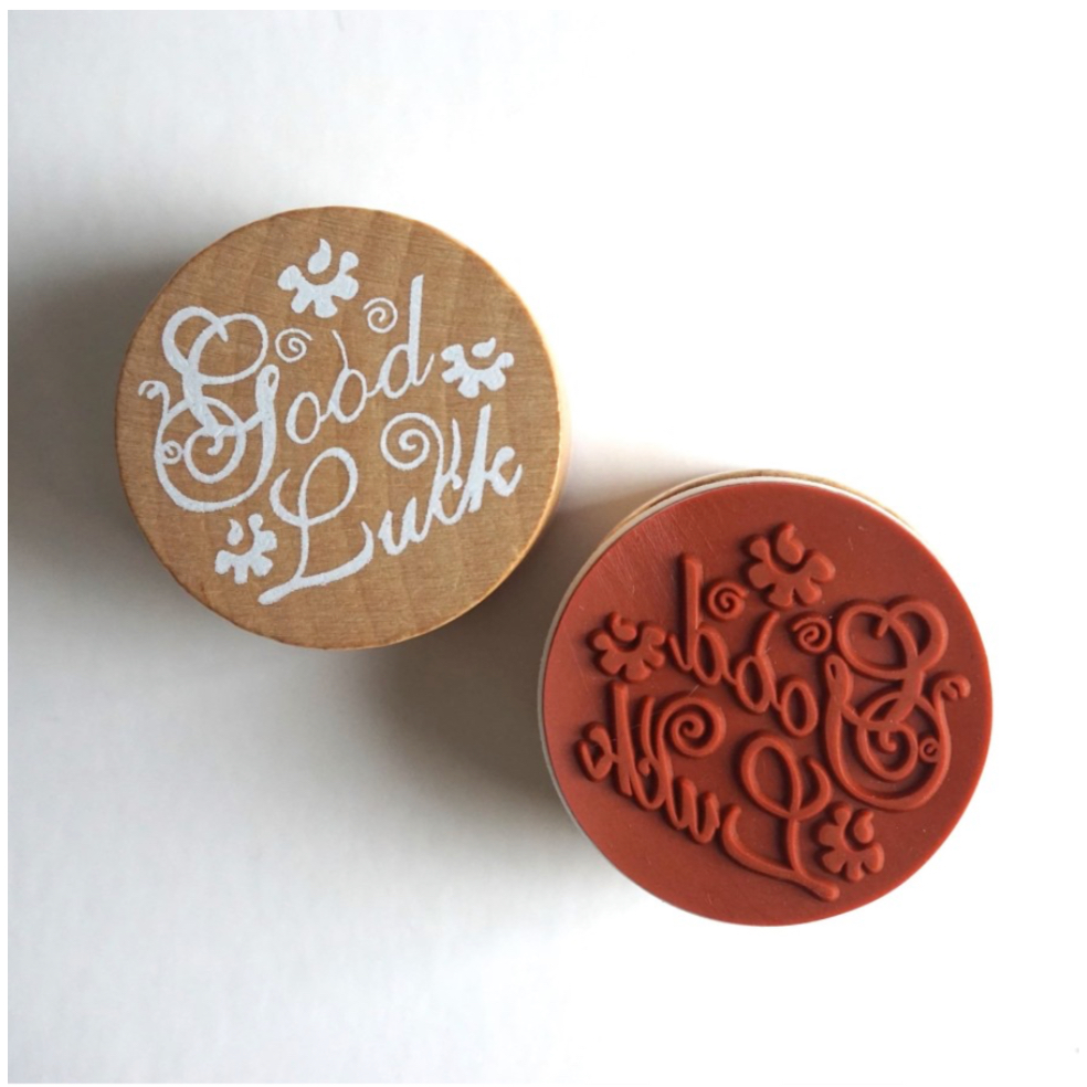 

Stamp Stempel Travel Scrapbook Journal Calligraphy Good Luck Semoga Beruntung Kayu Karet Kualitas