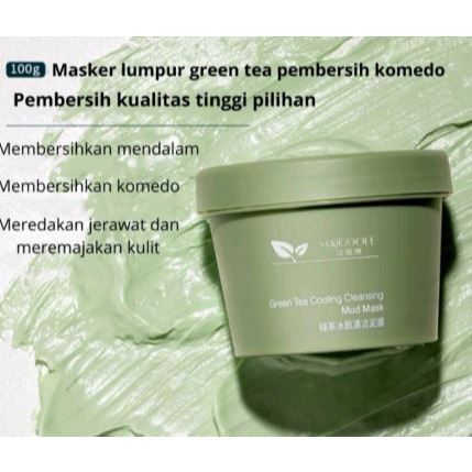 MASKER WAJAH GREEN TEA CLEANSING MUD MASK 120 Gram - CLAY MASK GREEN TEA