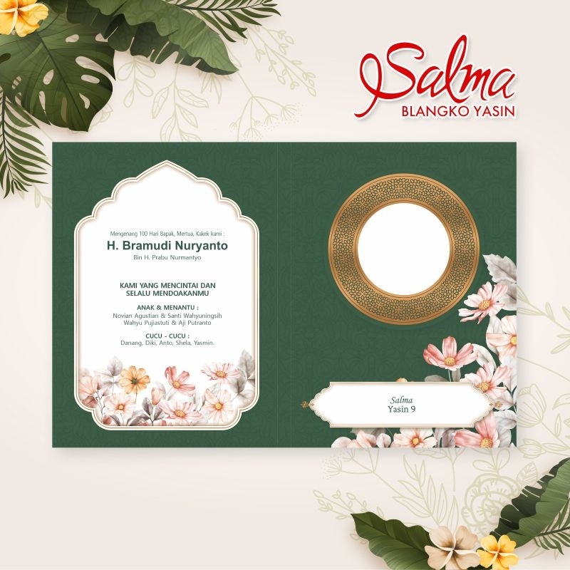 

SoftCover Yasin atau Sampul Buku Yasin Salma 09 Harga Termurah ( Terdapat Foil )