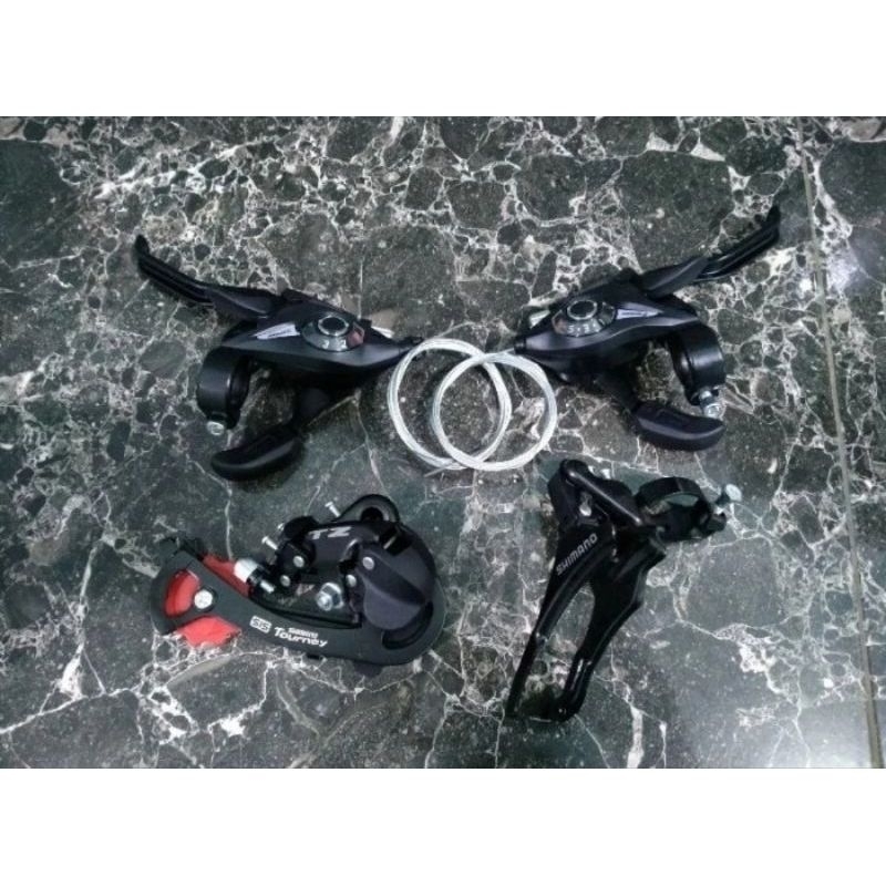 Groupset Shimano Tourney TZ 3 X 7 Speed Shifter RD FD Brake Lever MTB Roadbike Sepeda Lipat Minion M
