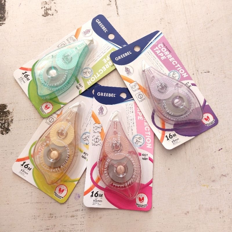 

GREEBEL Correction Tape GCT-1601 Pastel Lucu / Tip Ex Kertas Roll Pita Koreksi Pulpen