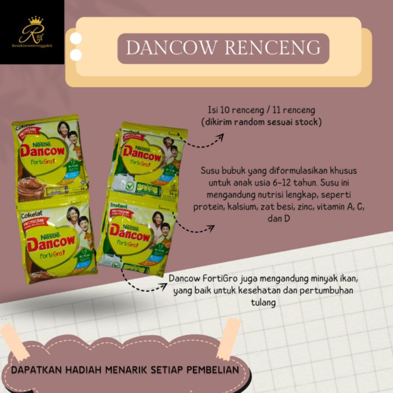 

[Per Renceng] DANCOW FORTIGROW 26gram/38gram ISI 10 SACHET/11 SACHET| DANCOW RENTENG | DANCOW MURAH