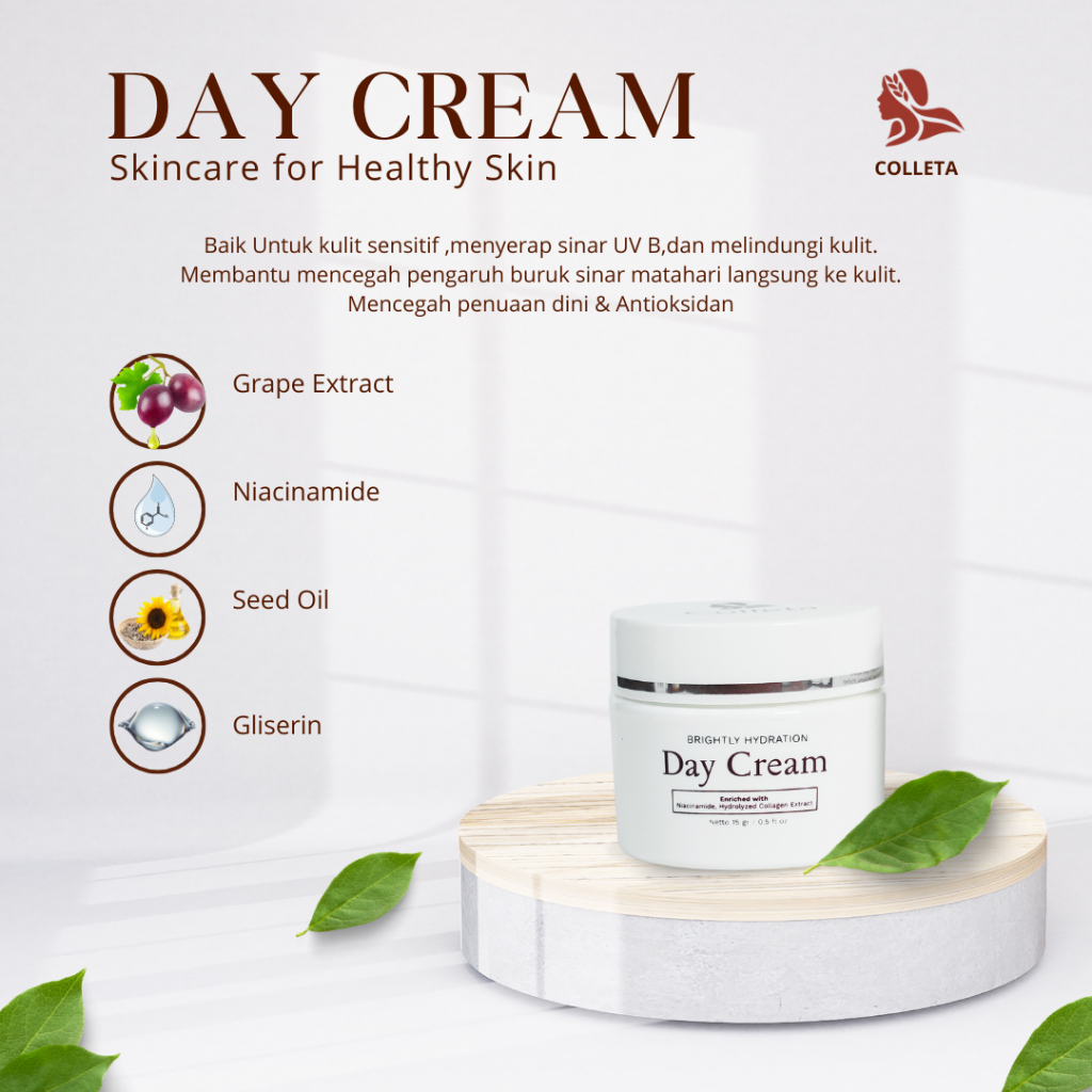 Colleta Day cream glowing