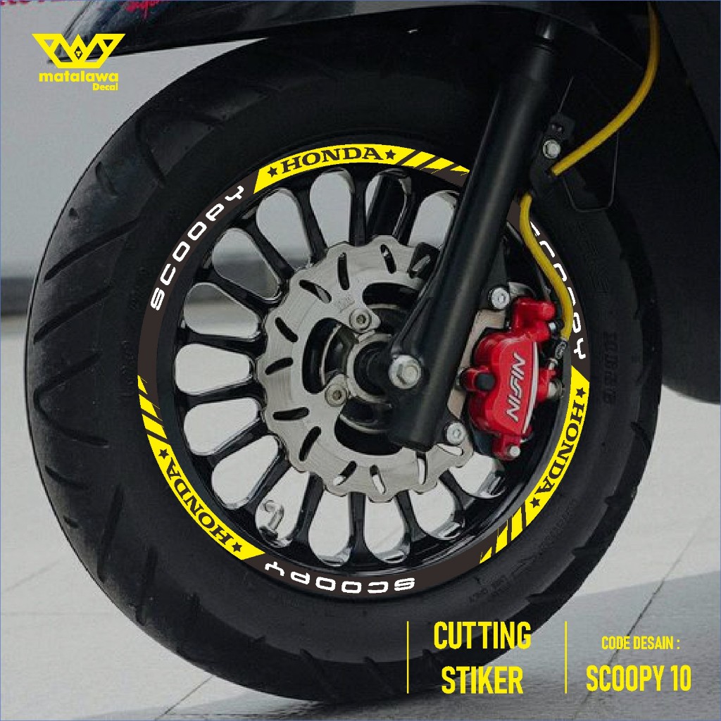 Stiker Cutting Velg Motor Scoopy R12 2020 2021 2022 2023 Nyala sticker variasi ban kode 10