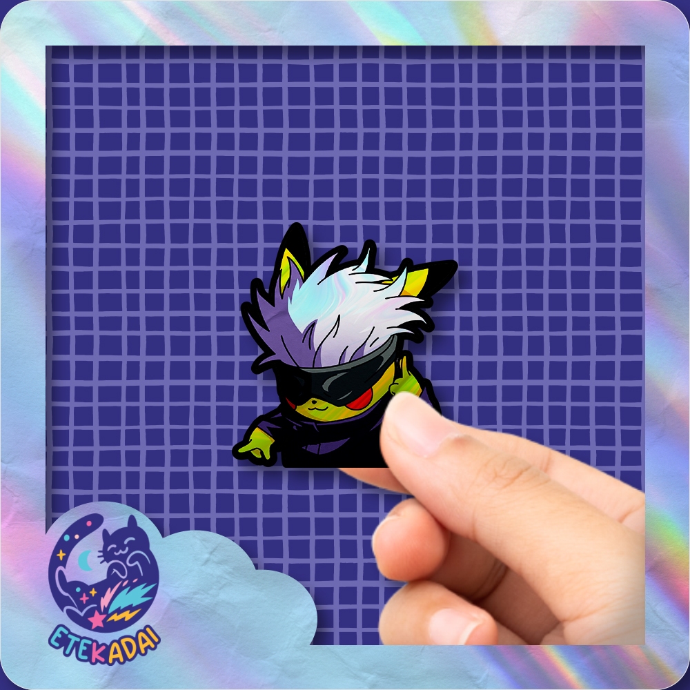 

Stiker Hologram Anime Pokemon Pikachu Gojo Satoru
