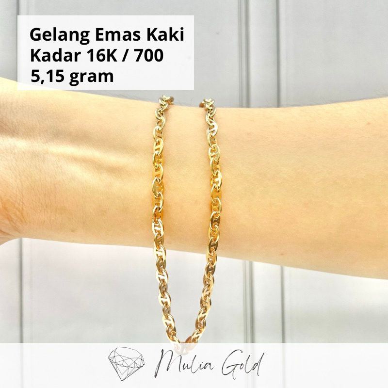 Gelang Emas Kaki Kadar 16K / 700 ASLI 100% Simple dan elegan, Toko mas mulia bekasi