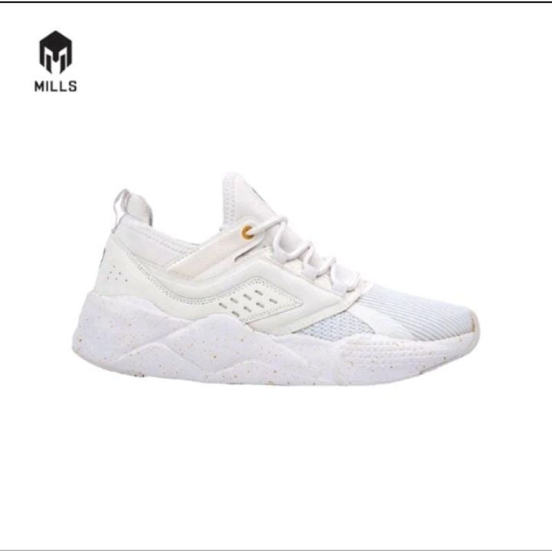 Mills –REVOLT BETA- WHITE - Sepatu lari /Running /Trail Run / Basket /BTS Futsal Football Casual Jer