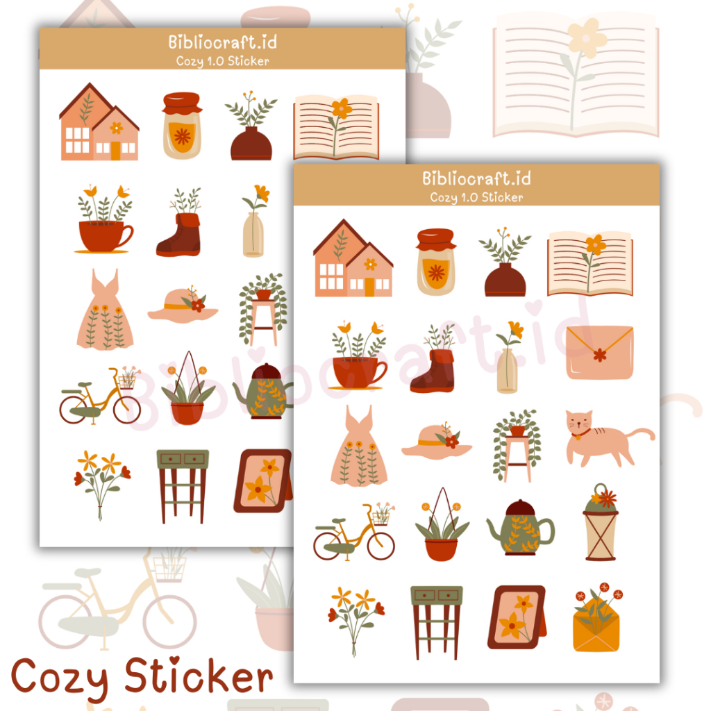 

[Cozy 1.0] Sticker Sheet Aesthetic | Sticker Journaling | Sticker Tumbler | Sticker Laptop Koper Helm