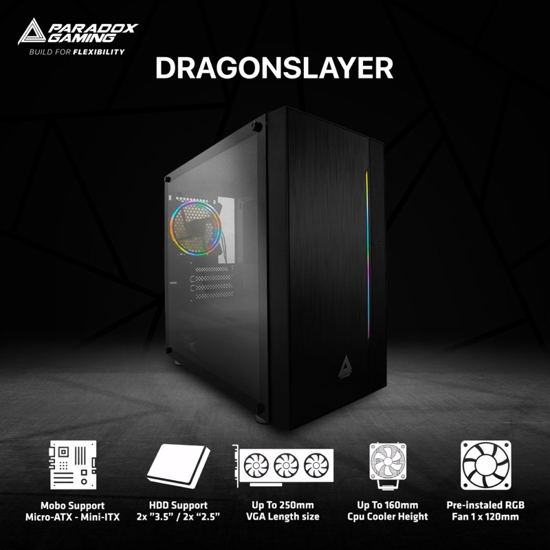 Case Paradox Gaming Dragon Slayer Black