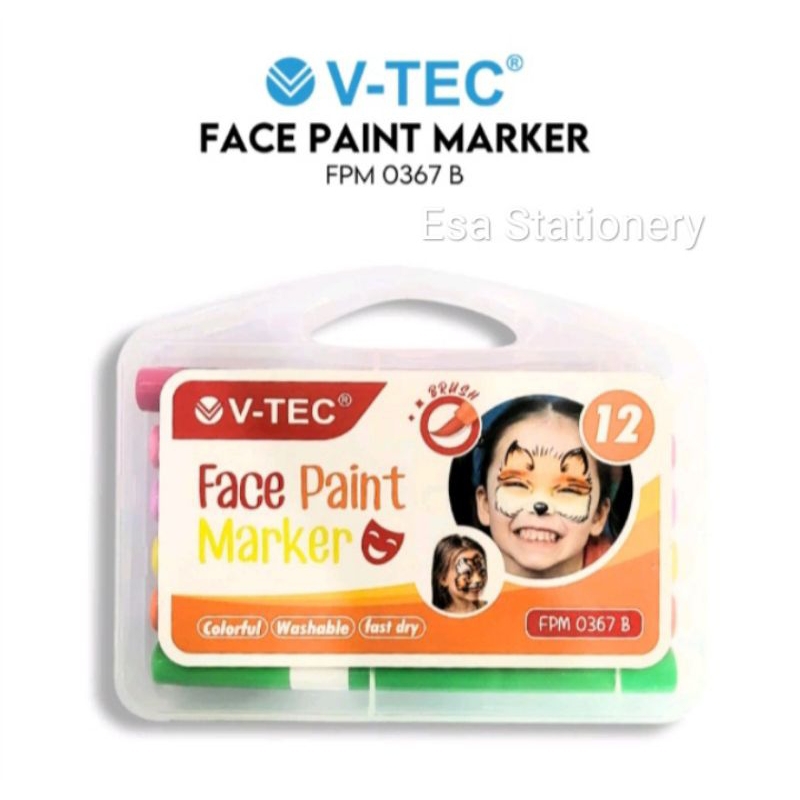 

V-TEC Face Paint Marker FPM0367B | Body Face Paint | Cat Wajah