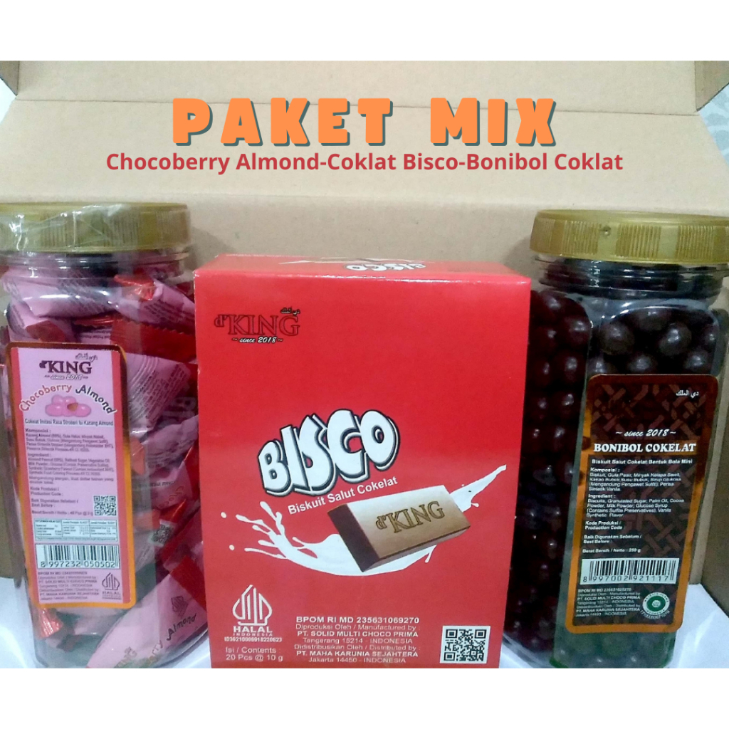 

Bisco-Chocoberry Almond-Bonibol Coklat d'KING [Perbox isi 3 macam varian] BPOM-HALAL