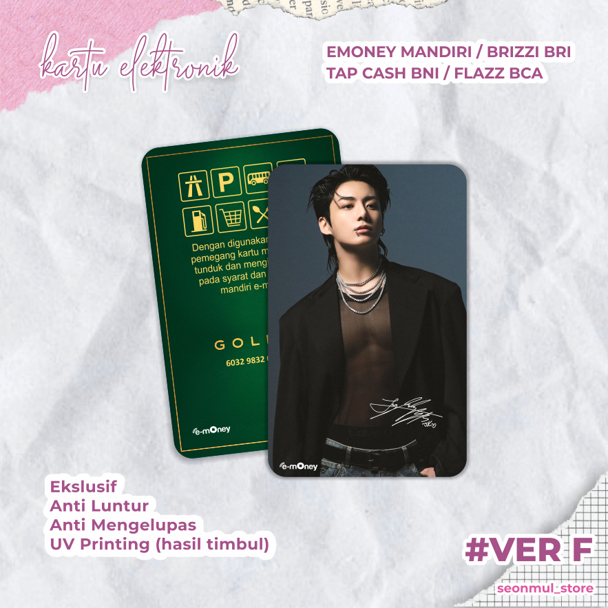 READY STOCK EMONEY JUNGKOOK BTS GOLDEN VER. F / BRIZZI FLAZZ TAPCASH TAP CASH