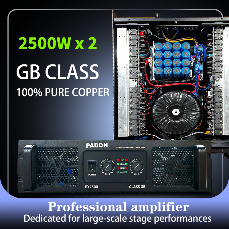 Padon Pro Amplifier, Dua Saluran, Kelas GB, 8 Ohm 2500W Amplifier Daya