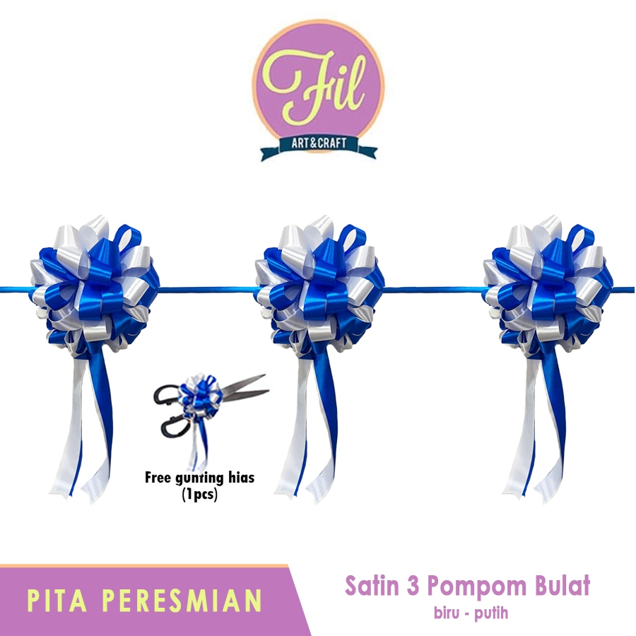 

Pita Peresmian / Gunting Pita / Pita Opening / Pita Satin Bulat Biru Putih