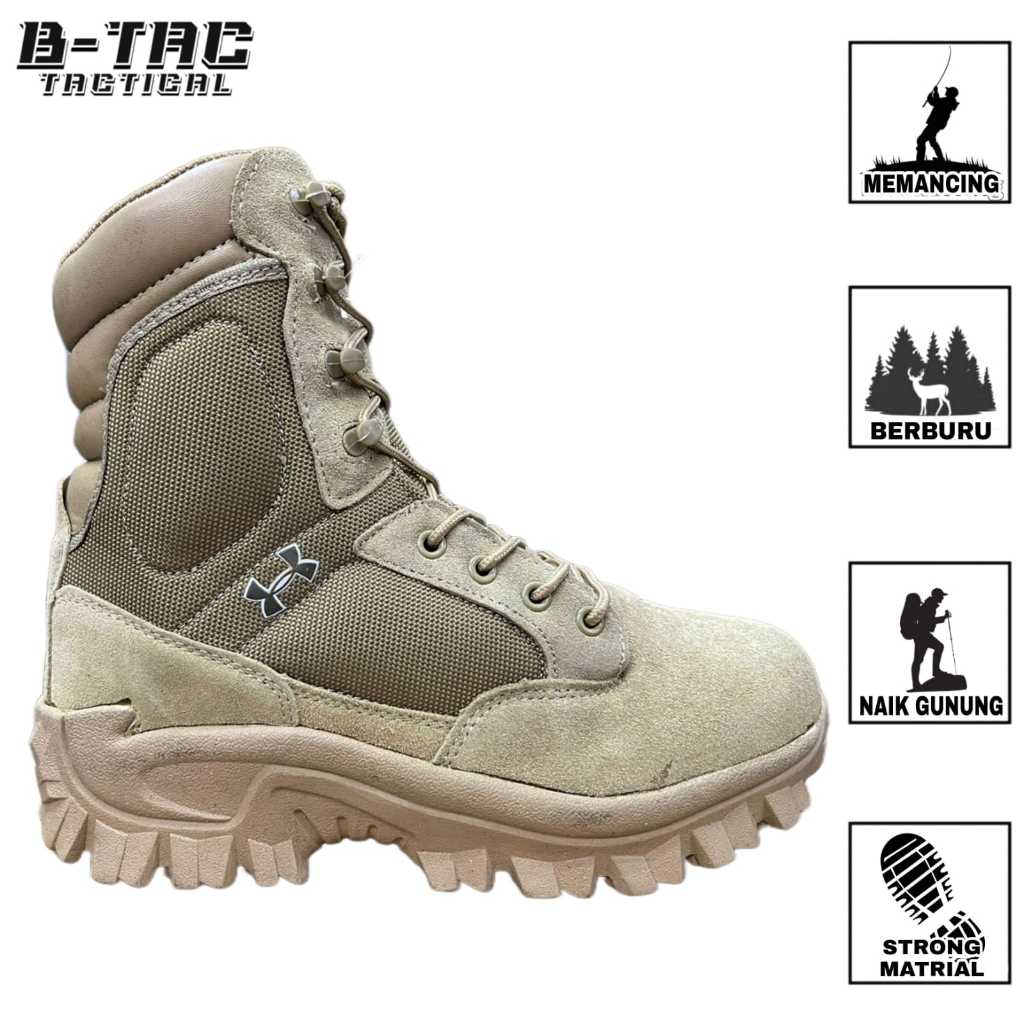 [S.UA568 Coklat] Sepatu Boots Pria Coklat 8 inch import obral sepatu boots tactical import sepatu pr