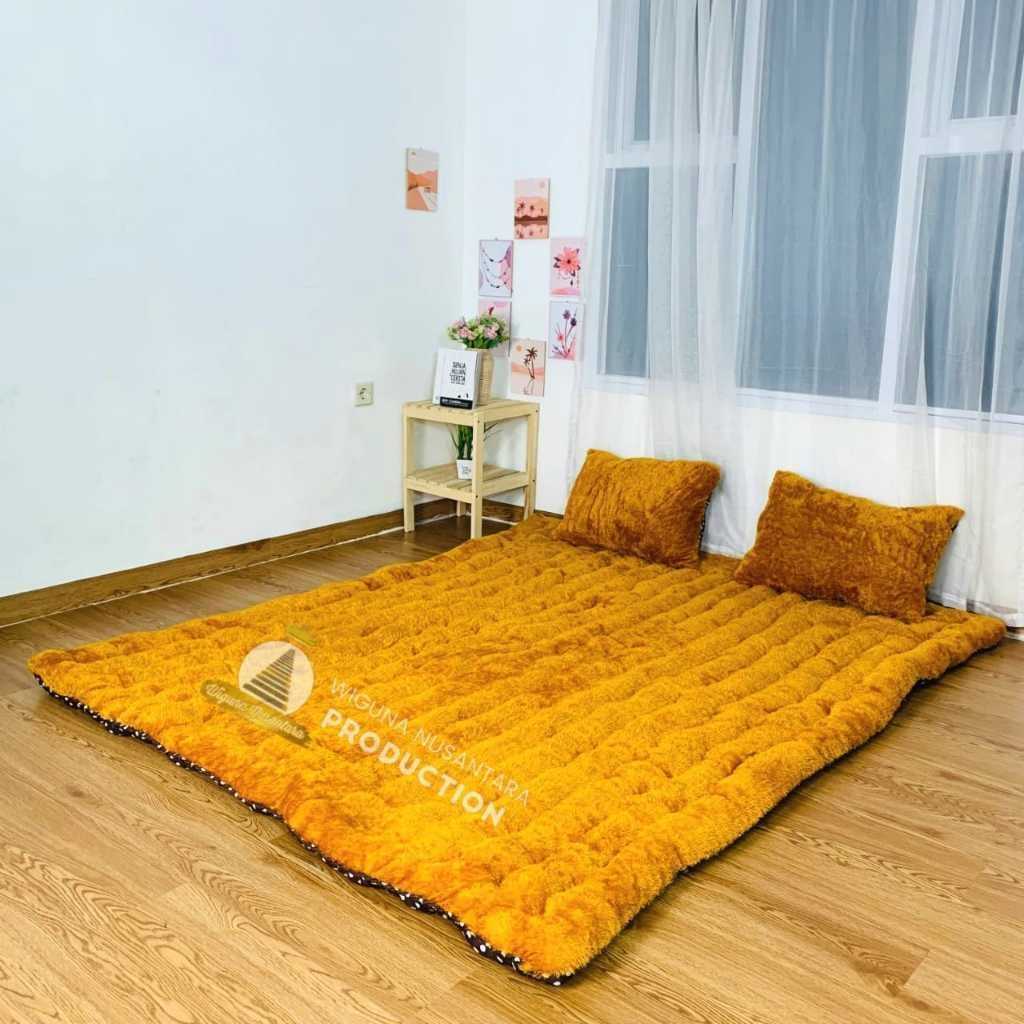 Kasur Lantai Bulu Rasfur Gender 200 / 180 / 140 / 120 Jumbo King Tebal Bonus 2 Bantal