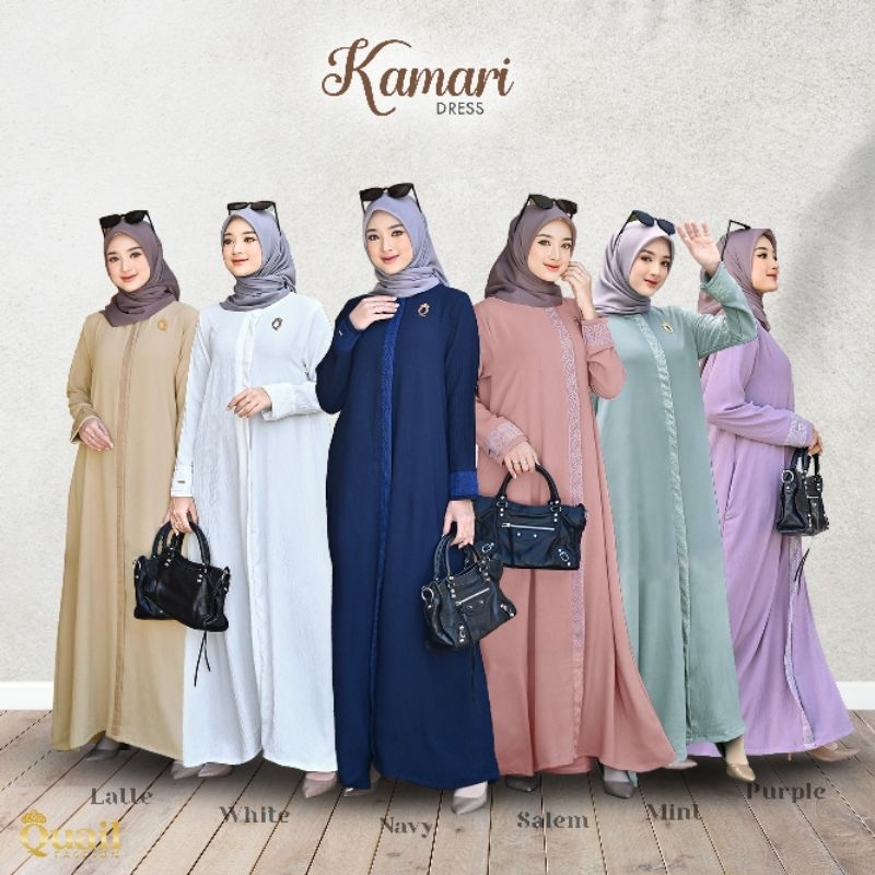 KAMARI Dress Muslim Wanita Premium Airflow Original Quail Hijab