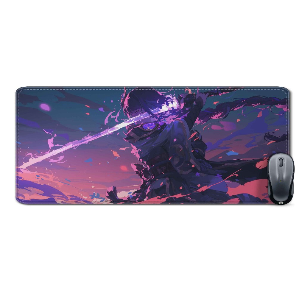 Deskmat mousepad extendedRAIDEN SHOGUN SIDESHINE-GENSHIN IMPACTmaterial Rubber