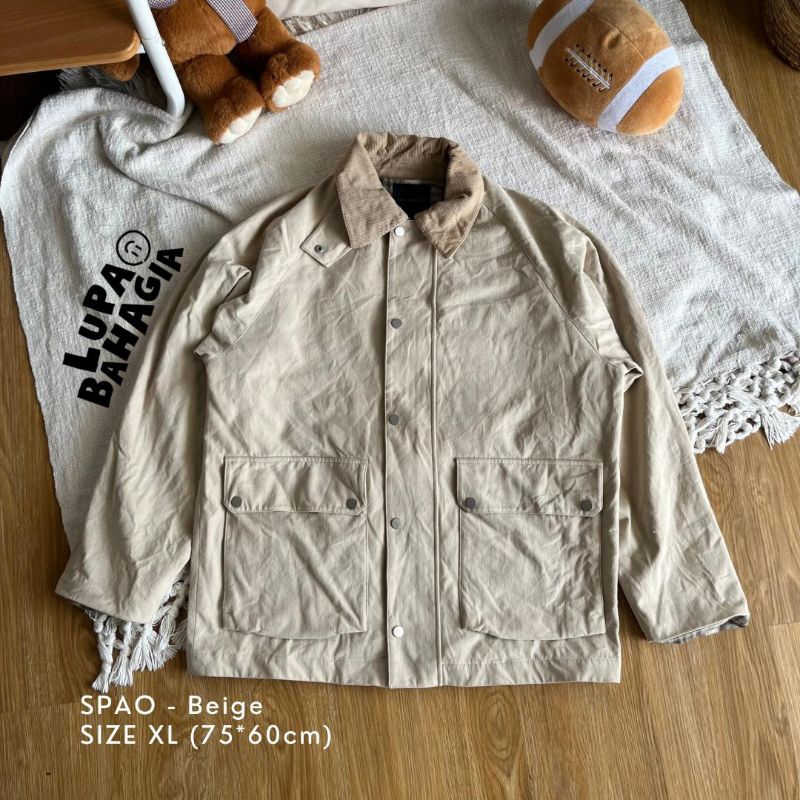 SPAO KOREA Cream Hunting Parka Jaket size XL | 100% Original