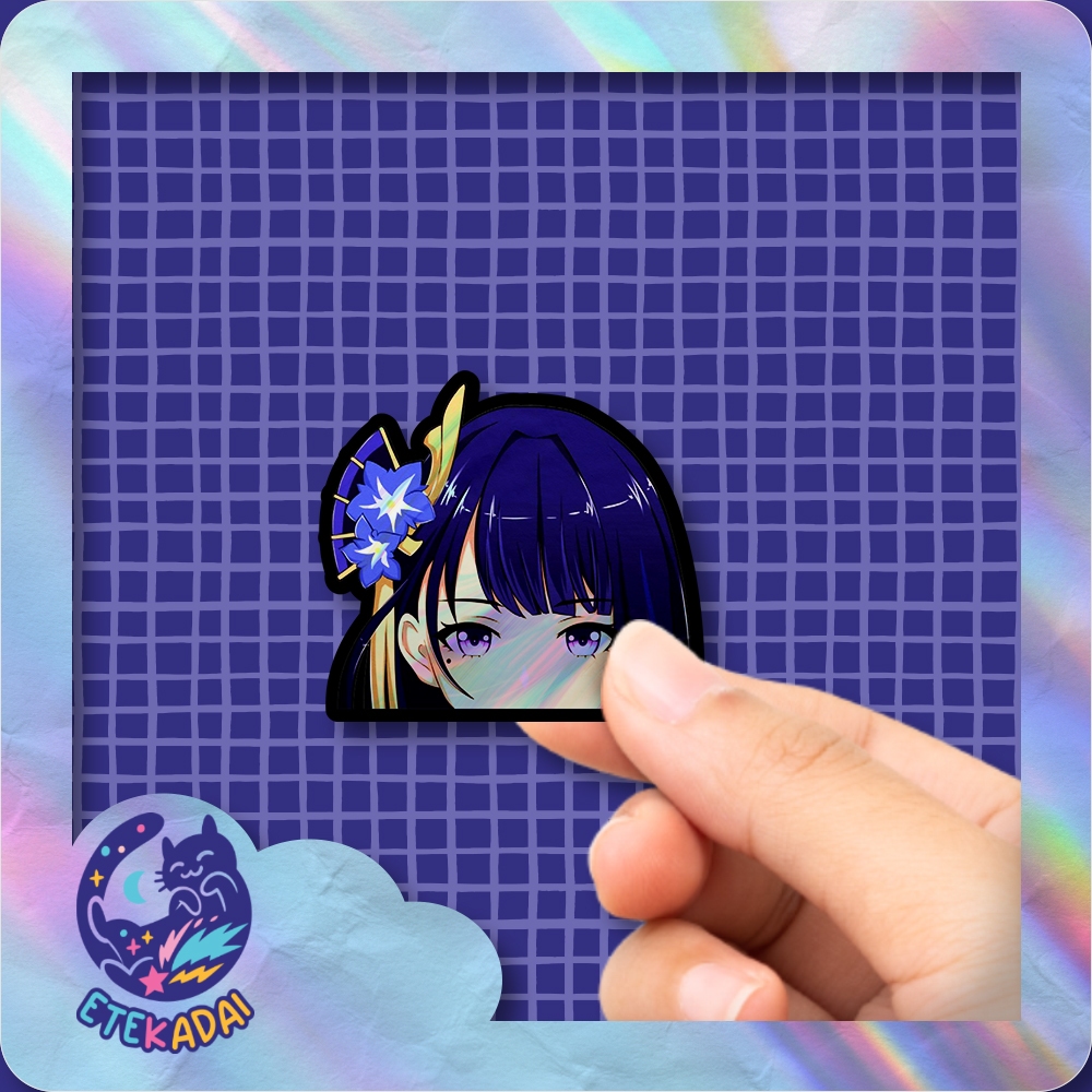 

Stiker Hologram Game Genshin Impact Raiden Shogun