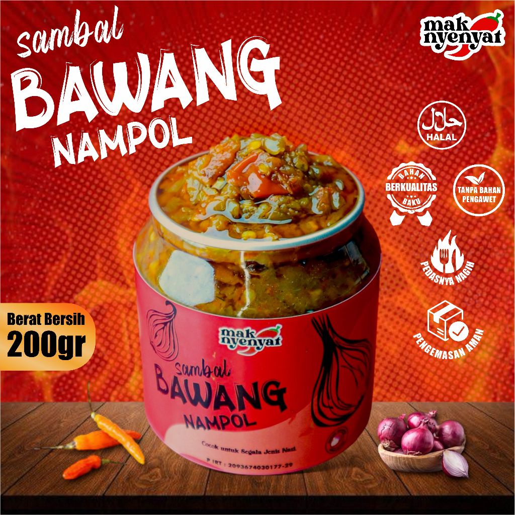 

Sambal Bawang / Sambal Bawang Pedas Nampol Mak Nyenyat / Sambal Bawang 200gr