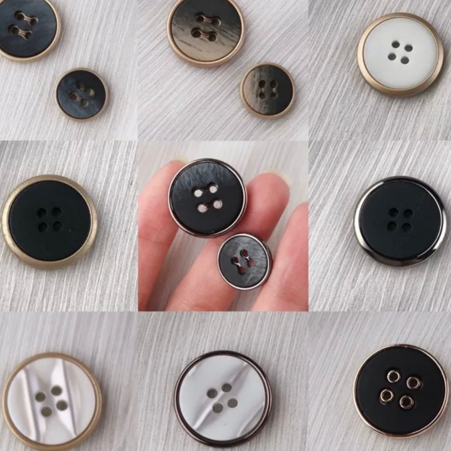 LIMIT Kancing Baju 4 Lubang LUSINAN  Grosir Kancing Pria Wanita Unik Mewah Mix