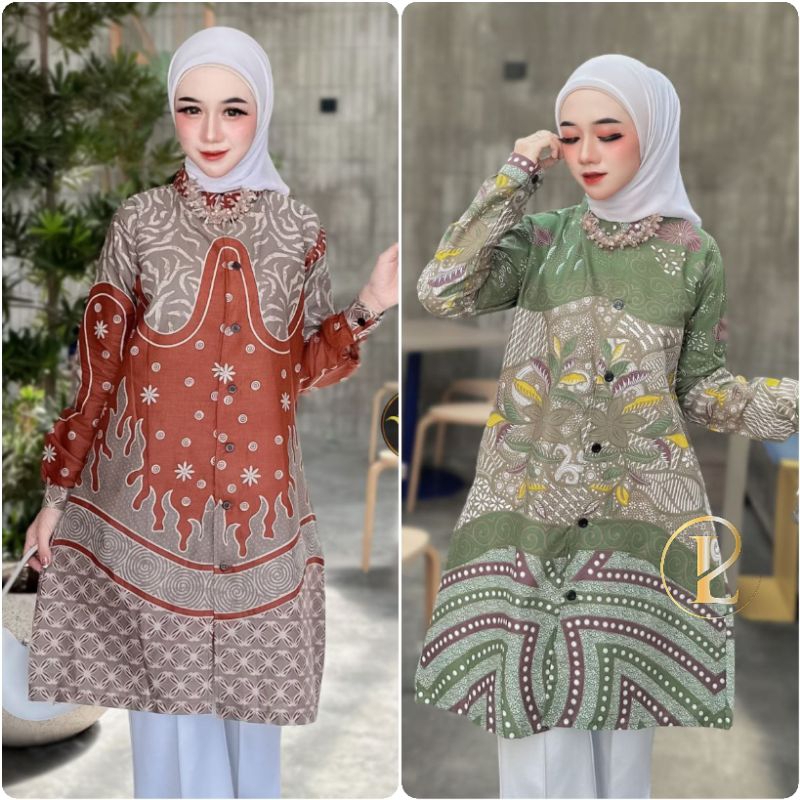 Tunik Batik Premium Seragam Kantor | Atasan Batik Tunik | Batik Tunik Katun Modern