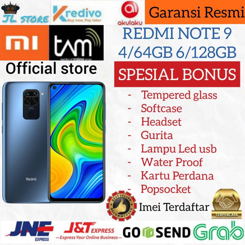 XIAOMI REDMI NOTE 9 RAM 4GB 64GB RAM 6GB 128GB RESMI XIAOMI INDONESIA