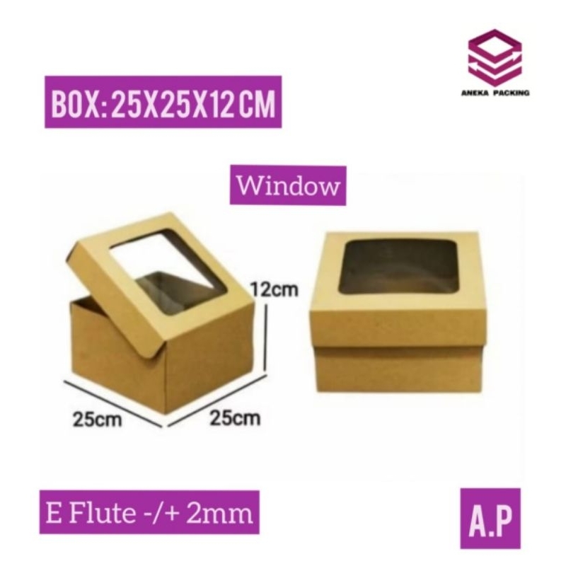 

Box 25x25x12 cm Window ( E -Flute) /kardus/hampers