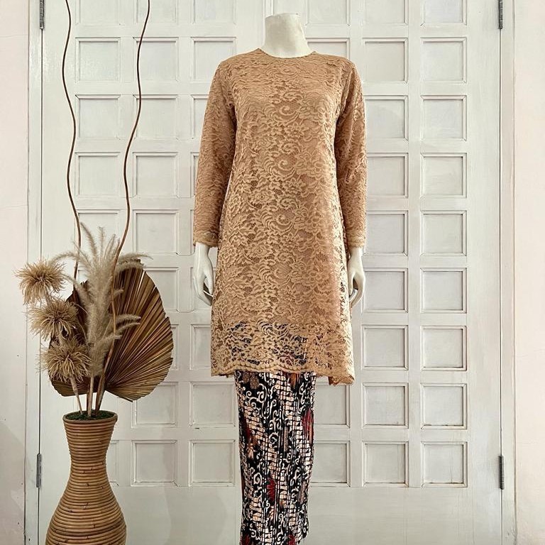 BISA COD / BAYAR DI TEMPAT ATASAN KEBAYA TUNIK BROKATKEBAYA TUNIK BROKAT KEBAYA MUSLIM WARNA MOCCA