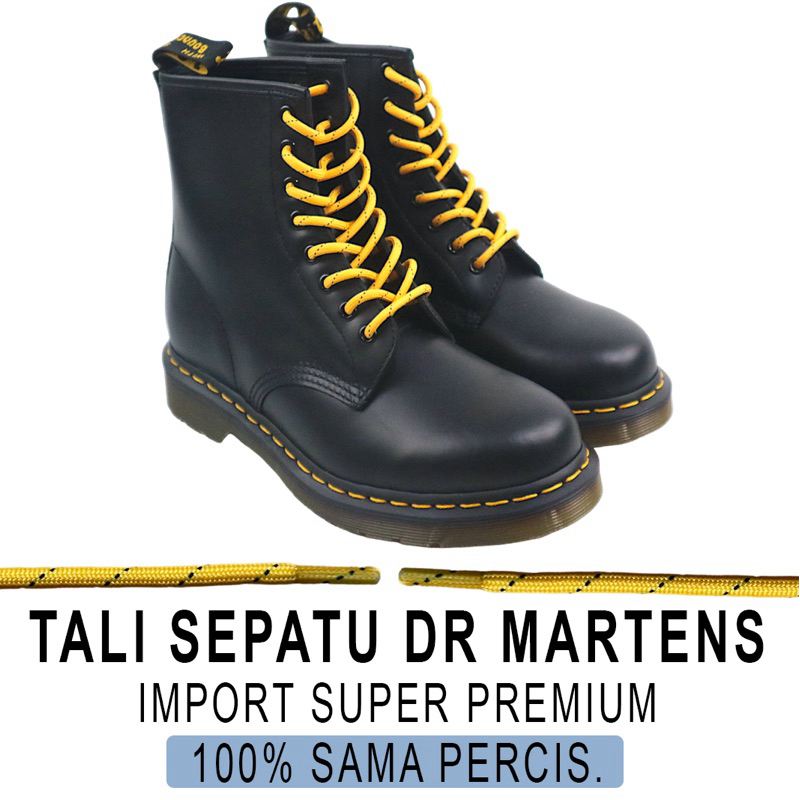 Tali sepatu docmart 8 hole original import laces dr martens 8 hole eye kuning hitam putih